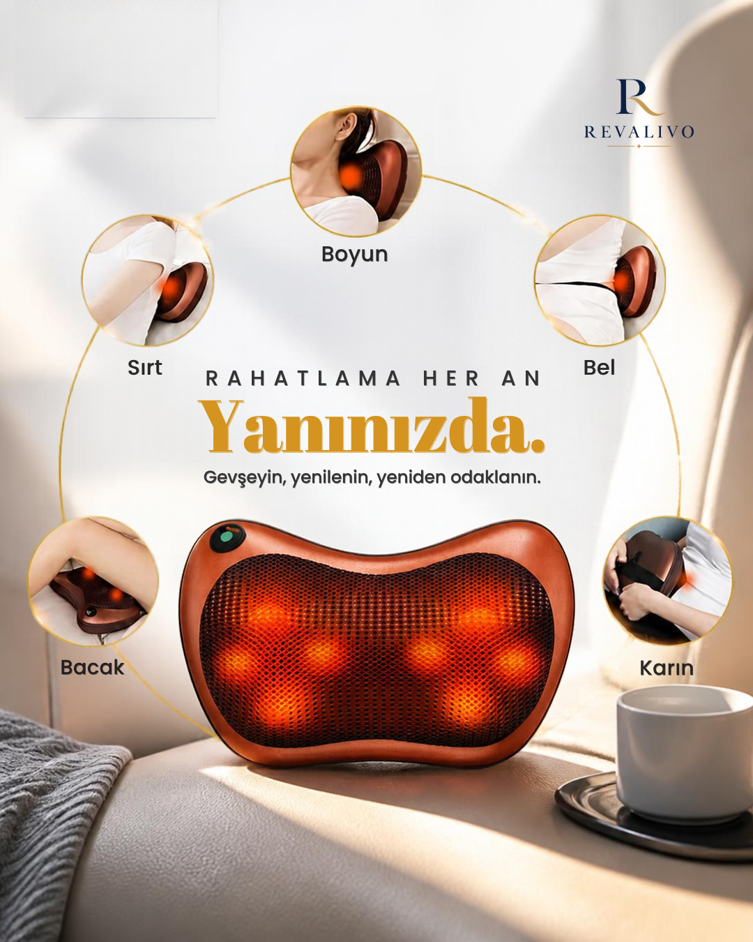 Revalivo Shiatsu Masaj Yastığı